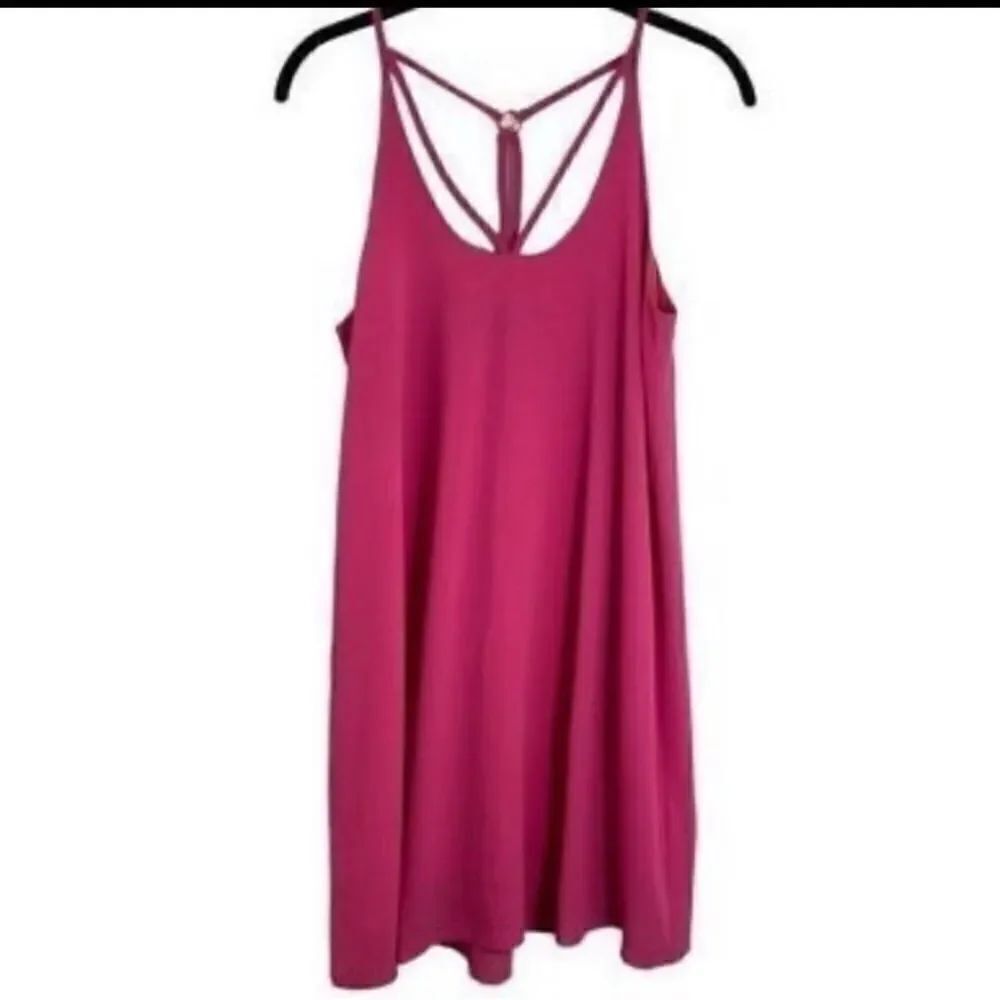 Blue rain Barbie Core pink lined textured dress size medium